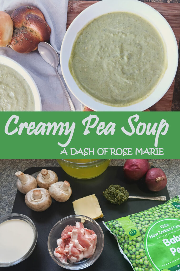 creamy pea soup by a dash of rose marie
