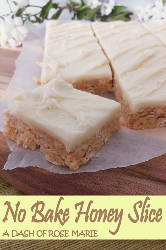 no bake honey slice by a dash of rose marie