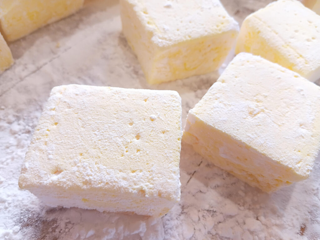 lemon marshmallow close up