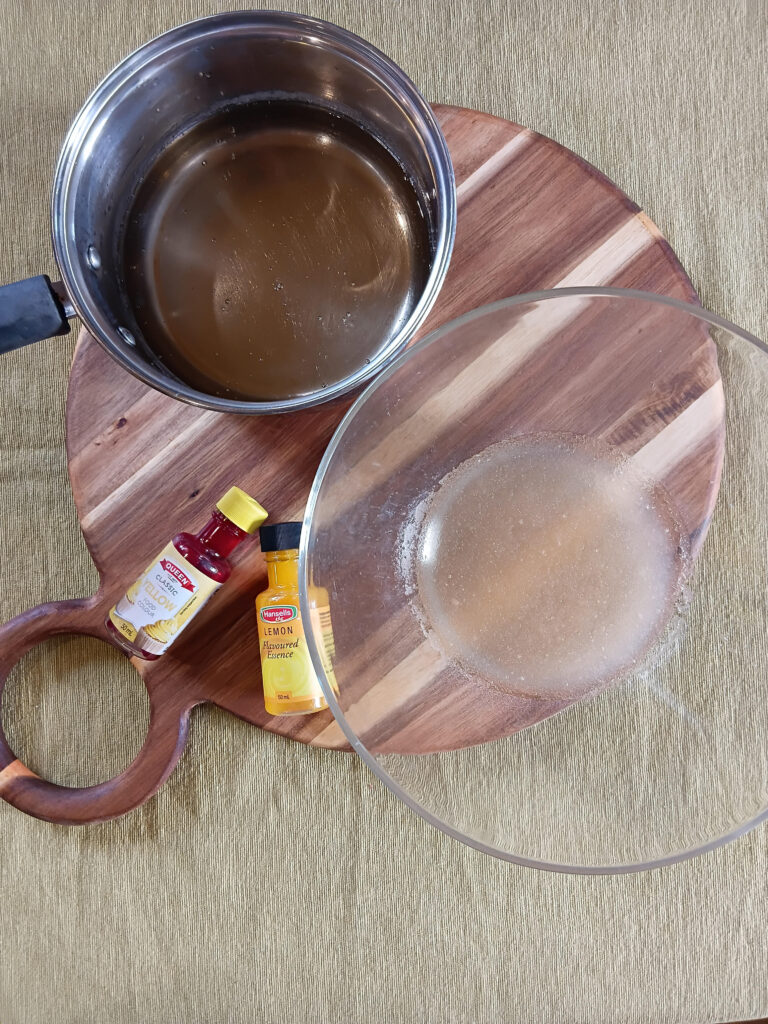 lemon marshmallow stage geletin and syrup