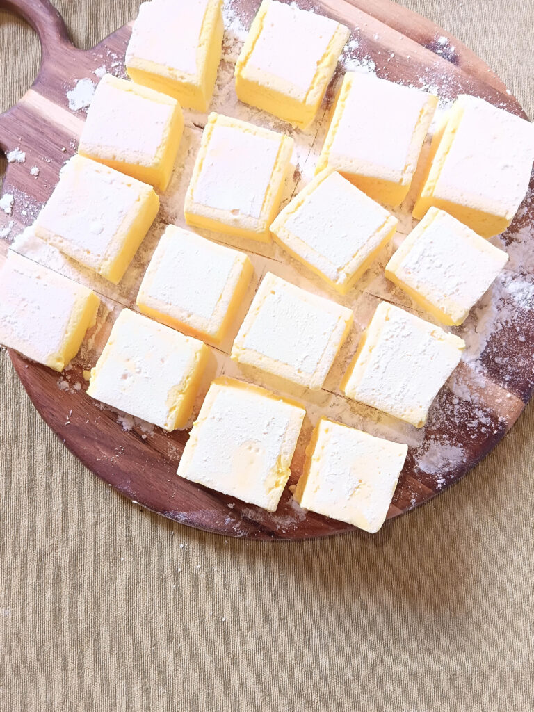 lemon marshmallows cut