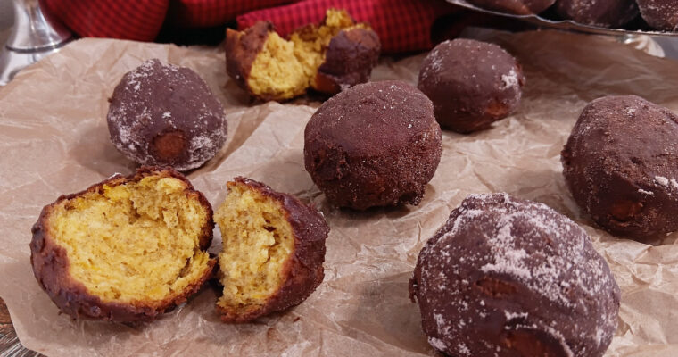 Pumpkin Donuts – with chocolate topping