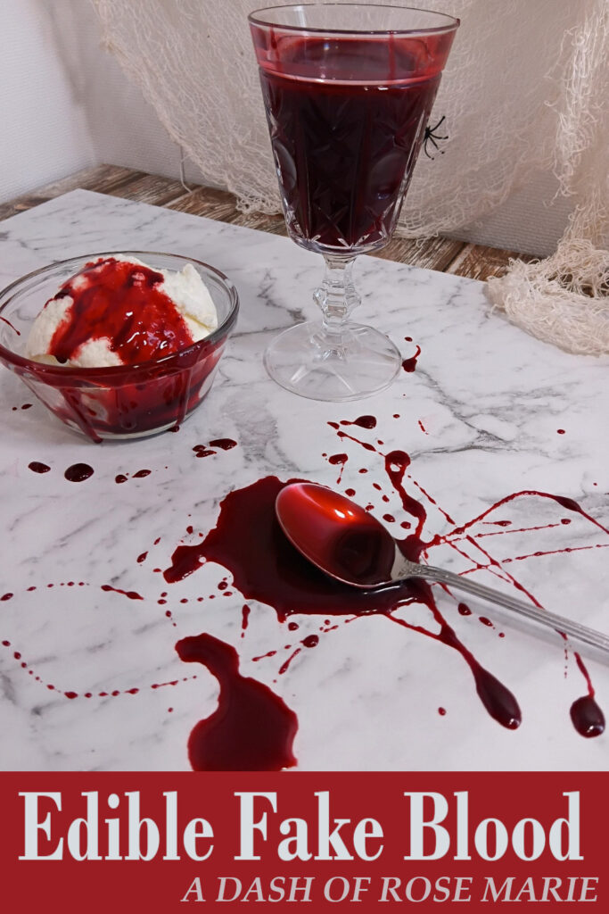 edible fake blood by a dash of rose marie