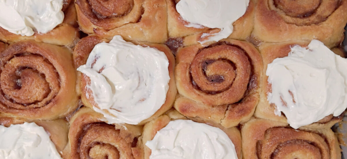 Cinnamon rolls – with cream cheese frosting