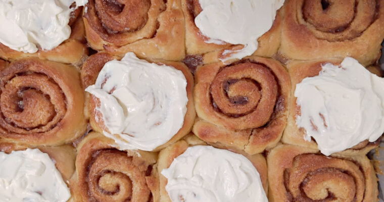 Cinnamon rolls – with cream cheese frosting
