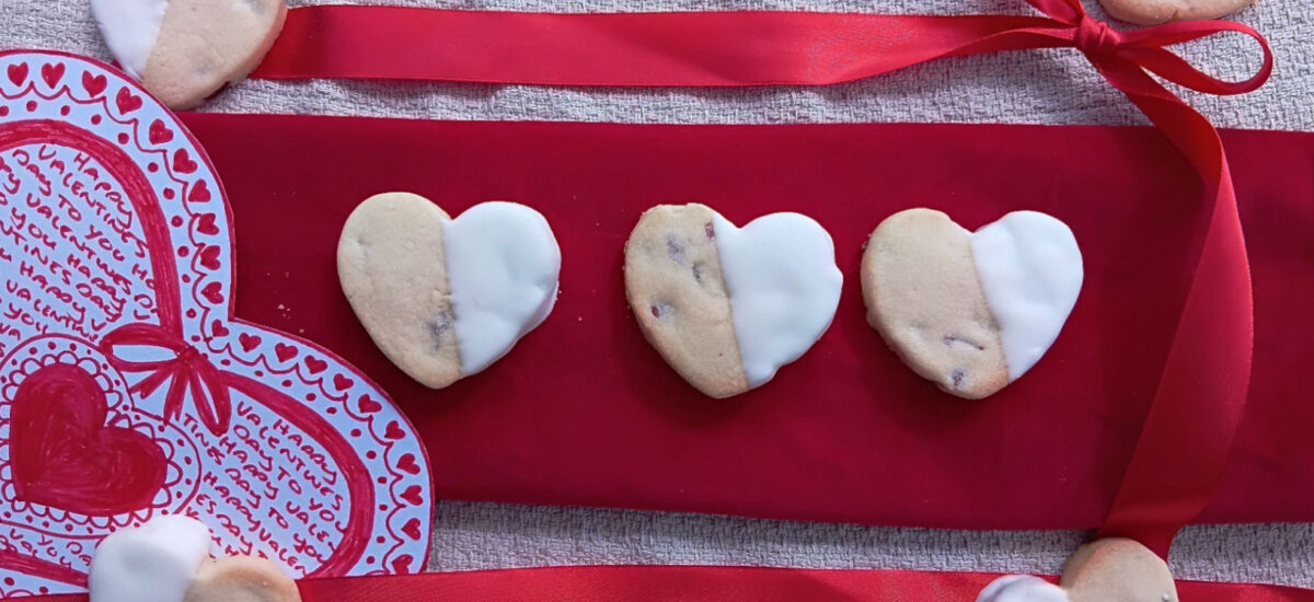 Strawberry Shortbread Heart Biscuits