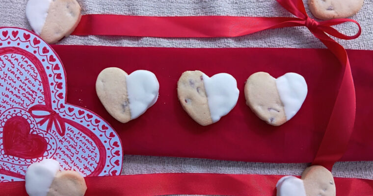 Strawberry Shortbread Heart Biscuits